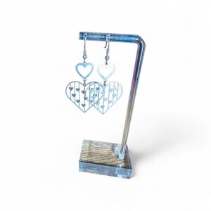 Lightweight Stainless Steel Heart Dangle Hypoallergenic Heart Drop Earrings